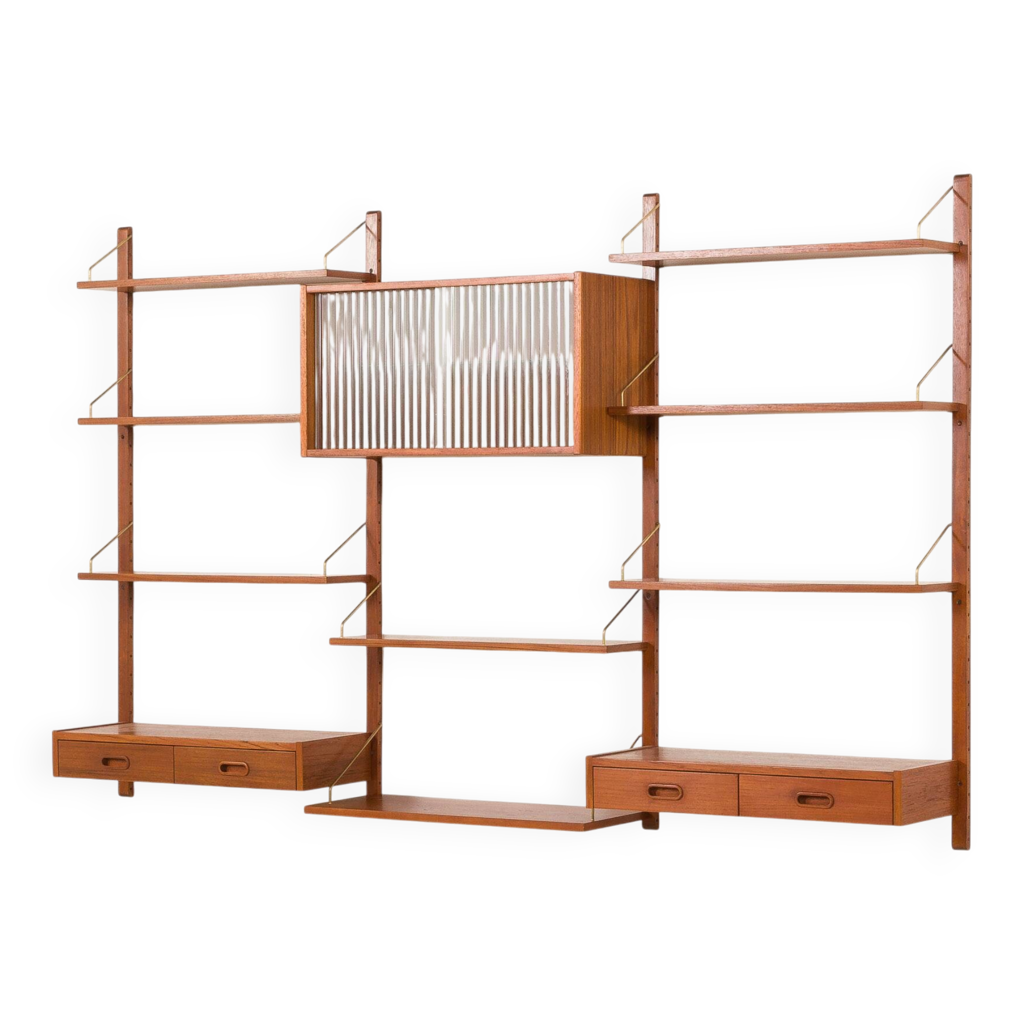 Mid century modern teak wall unit