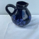 Blue ceramic pitcher