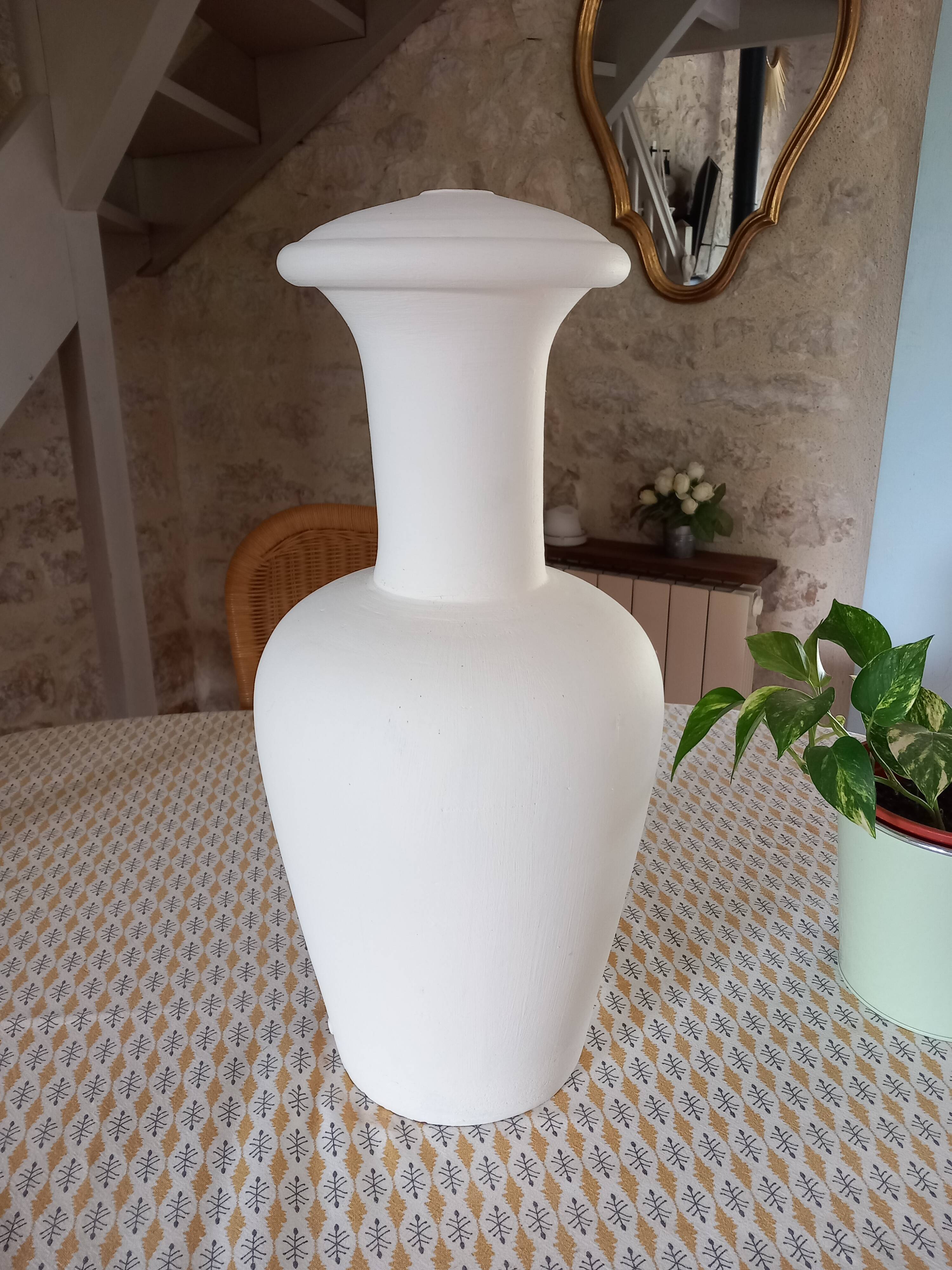 Vintage terracotta floor lamp bases without fittings