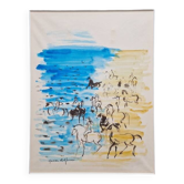 Hassan El Glaoui (1924-2018) - Aquarelle sur papier  "Cavaliers sur la plage" - Signée