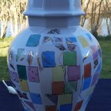 Superb Pillivuyt porcelain lamp. Rare hand-painted model.