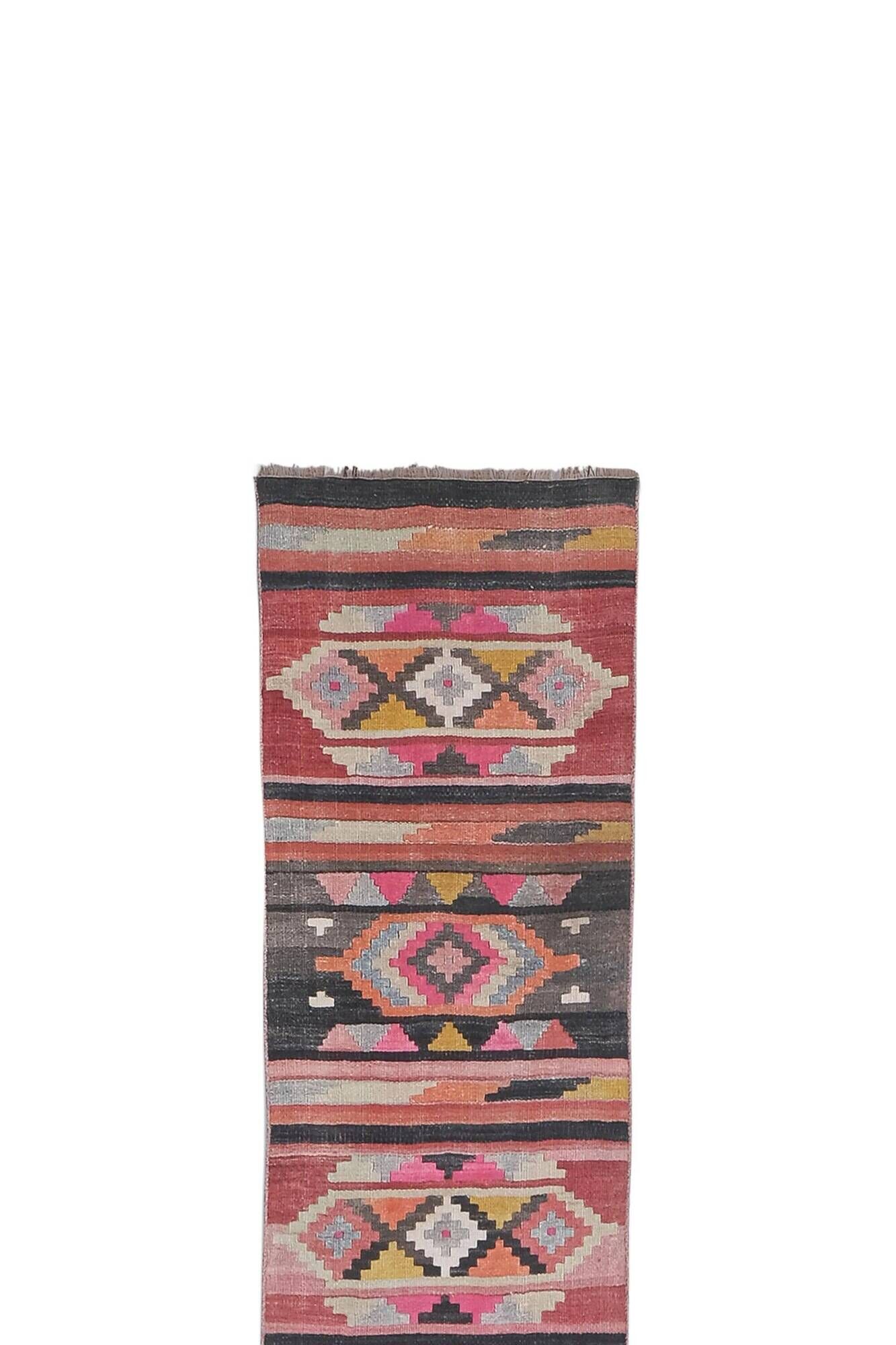 Vintage Turkish hallway rug 70x698 cm