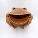 Vintage wicker frog and scoubidou, Olivier Cajan, 1970s
