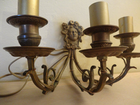 Wall mounted brass Golden 3 lights