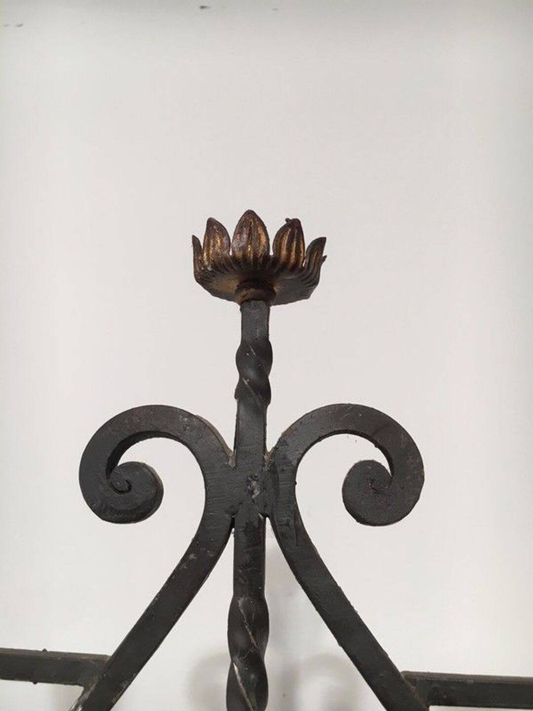 Seven-Arm Wrought Iron Floor Lamp, Art Deco, French Work,