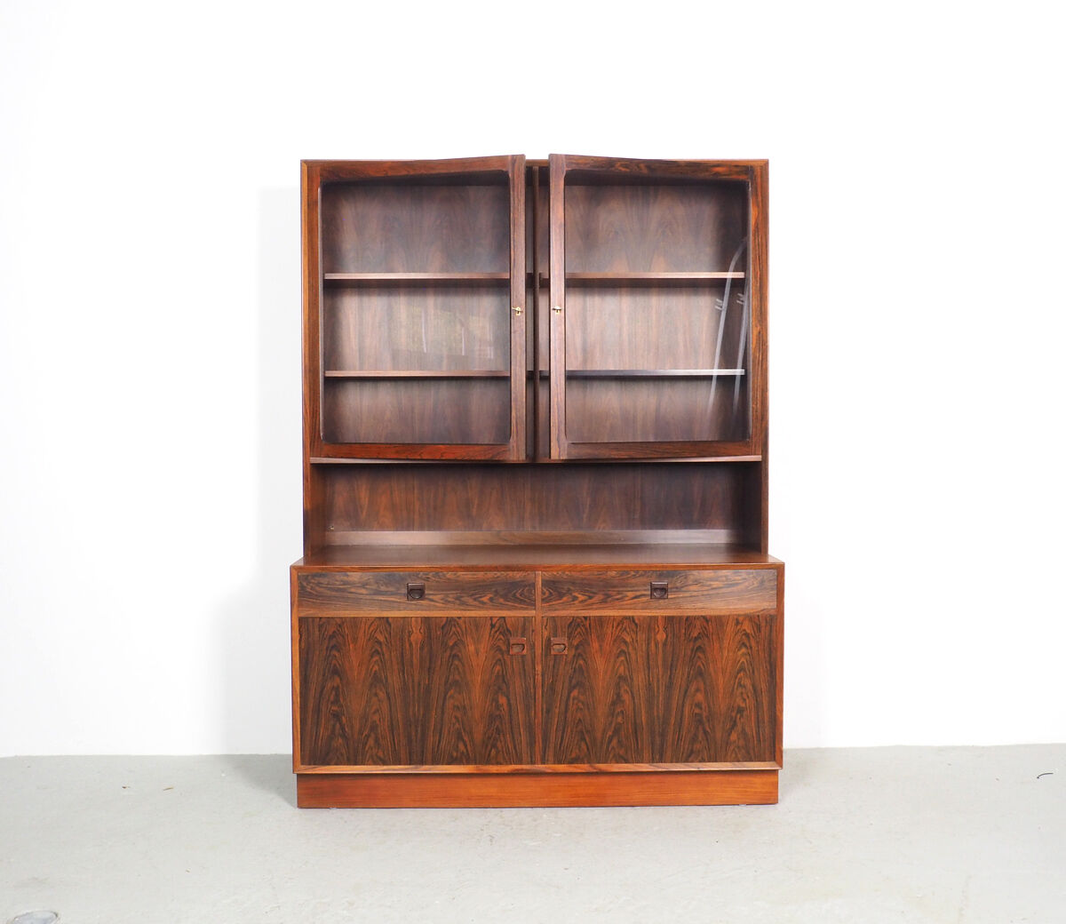 Danish design rosewood sideboard with display cabinet from Brouer, 1960s