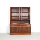 Danish design rosewood sideboard with display cabinet from Brouer, 1960s