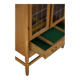 Danish oak display cabinet from the mid-century modern period with leaded glass, 1960s.