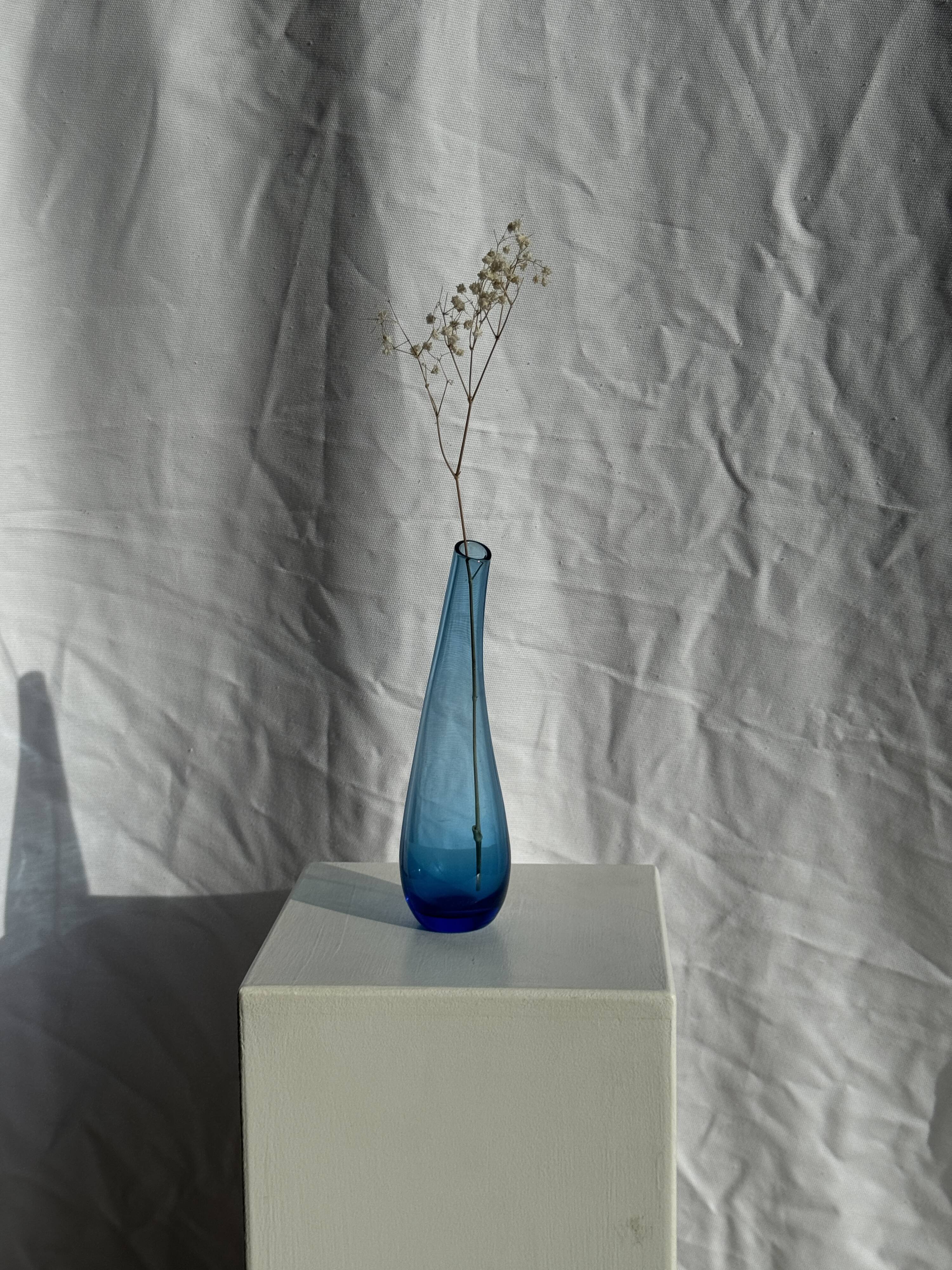 Blue soliflore vase H25 D7
