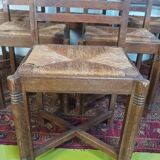 Set of 6 Art Deco oak chairs