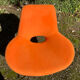 Fauteuil vintage orange et pied chromé