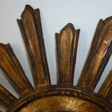 Old sun mirror gilded carved wood 50s-60s 49cm