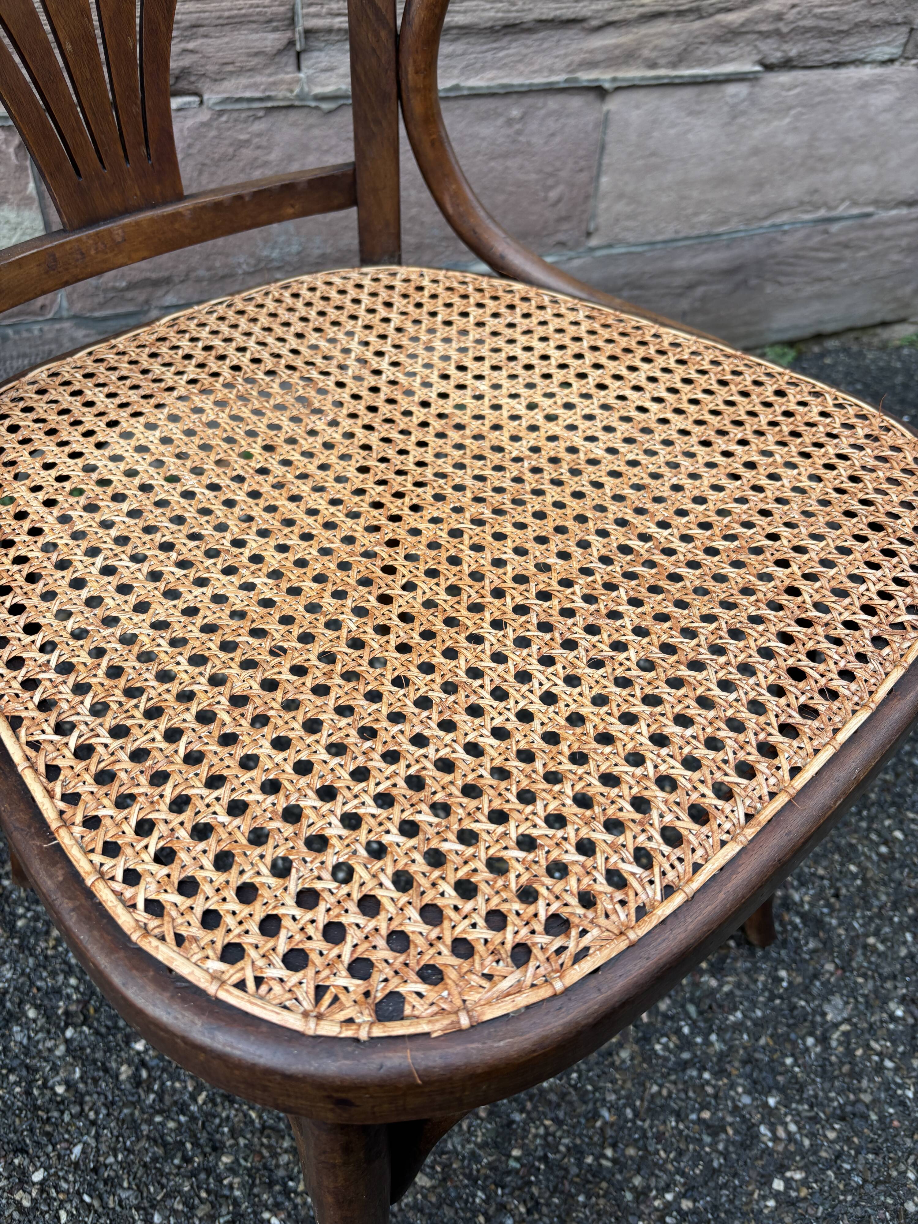 Rare american viennese style office armchair, bent wood, w baumann.