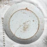 Ancienne Assiette Faïence Française XVIIIème NEVERS motif fleuri