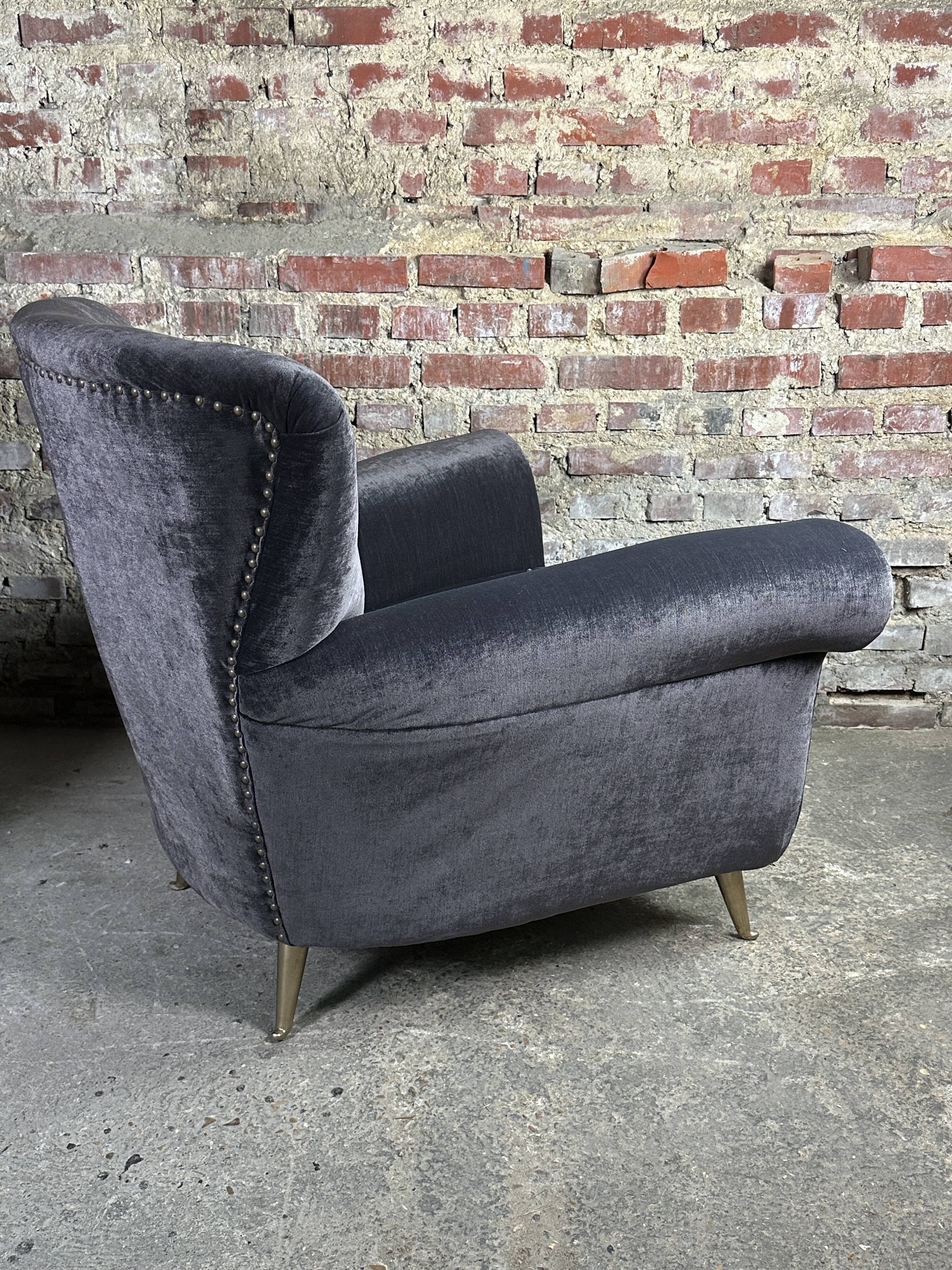 Pair of vintage italian armchairs 1950 by Isa Bergamo