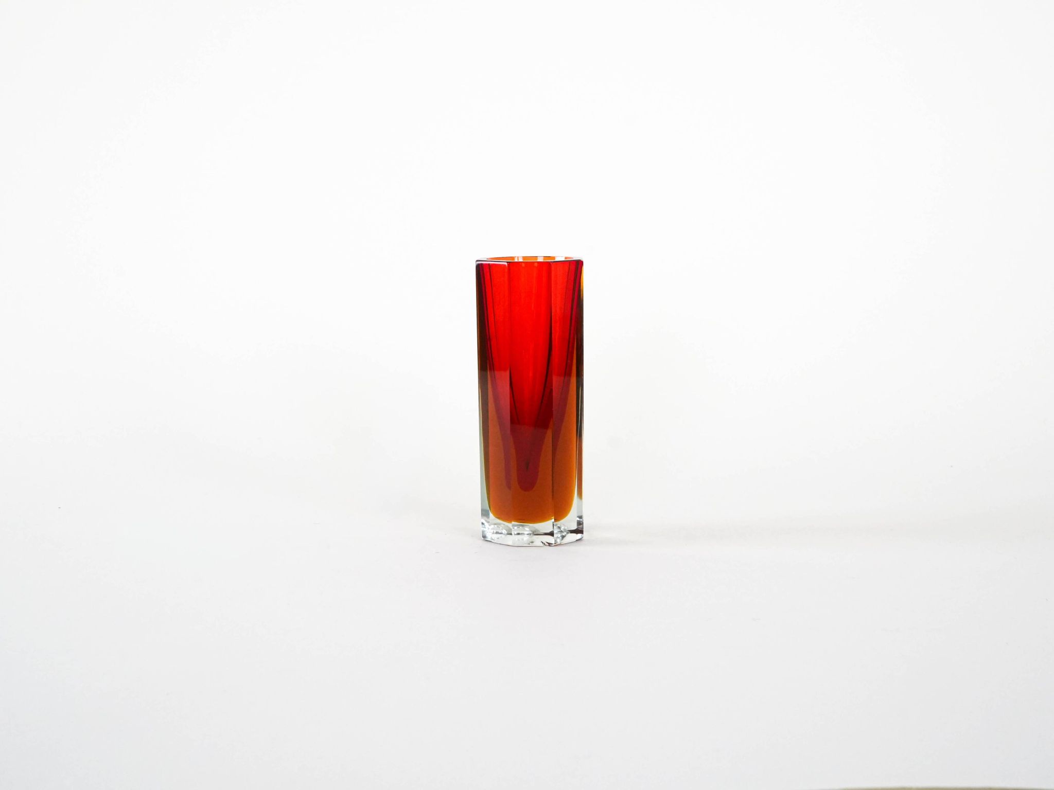 Red glass vase, Czech design, 1960s, made in the Czech Republic