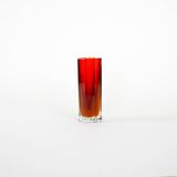 Red glass vase, Czech design, 1960s, made in the Czech Republic
