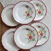6 vintage deep plates Terre de Fer Salins model Pierrette