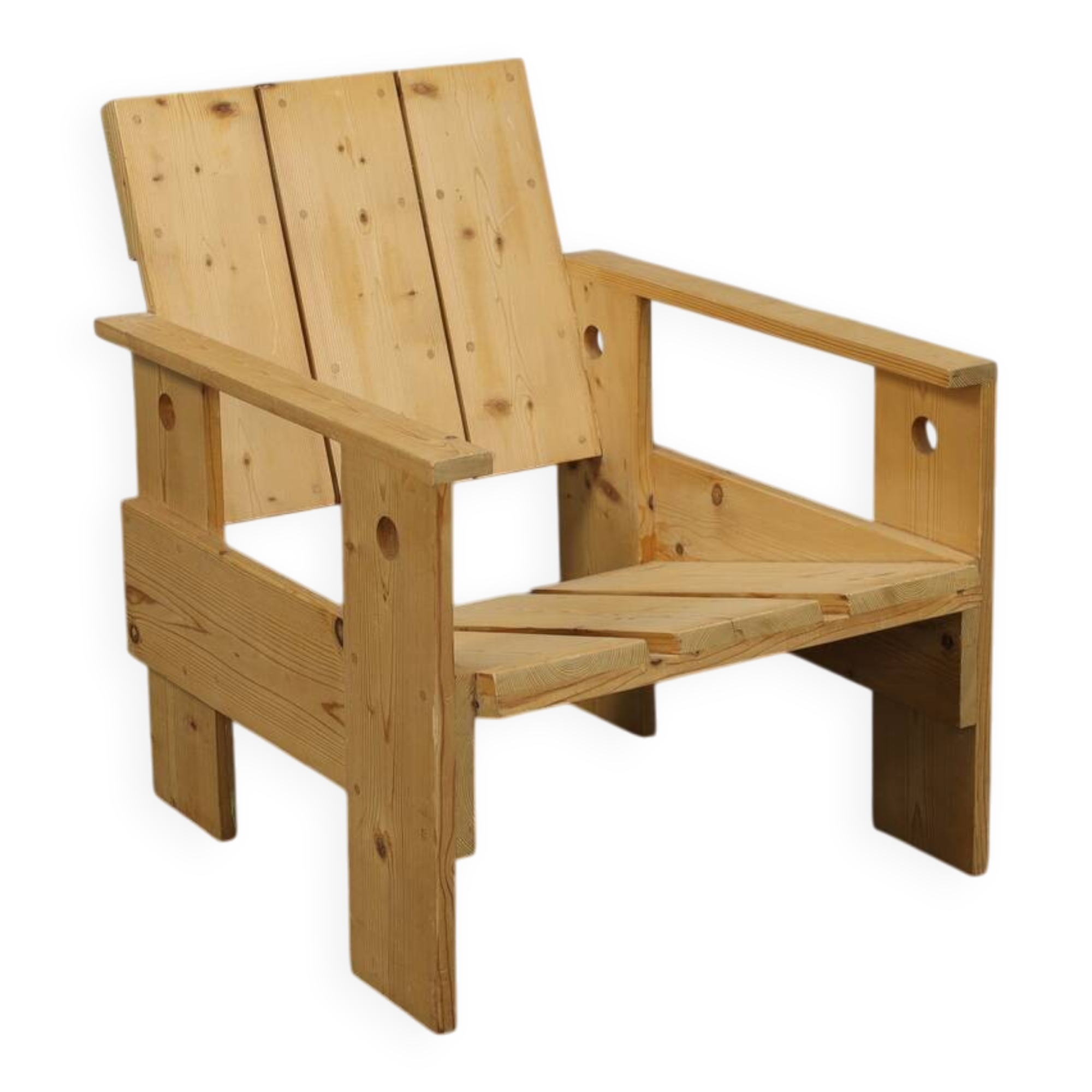 Crate lounge chair, in the style of Gerrit Rietveld, 1980s