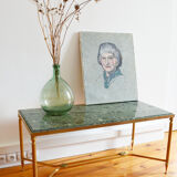 60s green marble coffee table in neoclassical style