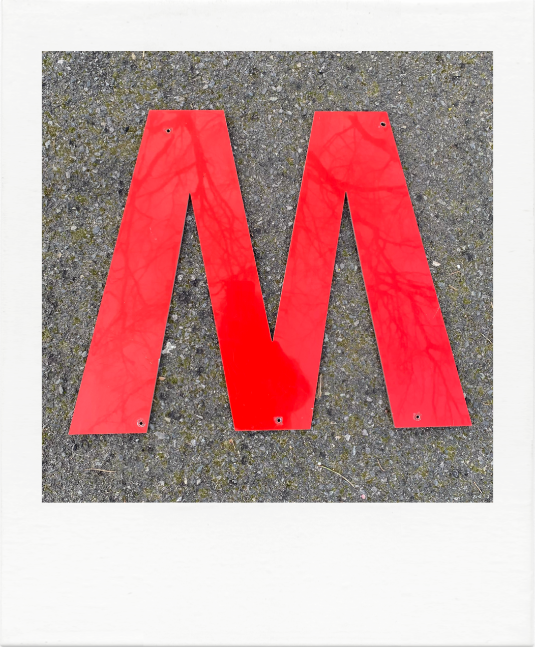 Ancient letter sign aluminium dibond