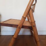 Bamboo and rattan folding chair