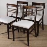 Set of 4 modernist chairs in oak and bouclé fabric, 1940