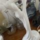 White ceramic lamp and opaline globe woman art deco art nouveau