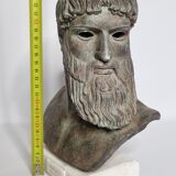 Bust of Poseidon in patinated plaster on plaster base,