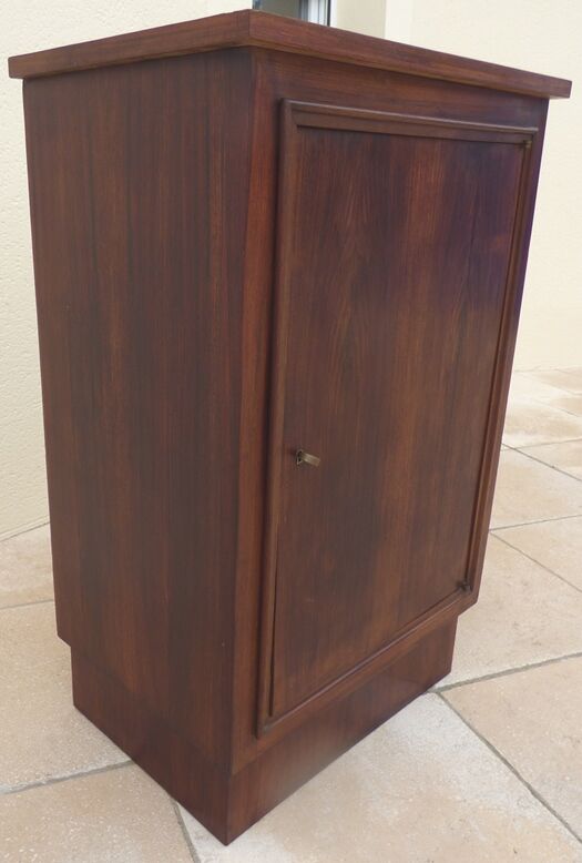Bar furniture year 1940 inside veneered in light wood with linen canvas