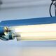 Lampe tube suspendue industrielle bleue de polam gdansk, 1970s