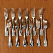 Christofle pearls, dessert cutlery 12 forks 12 spoons 17cm