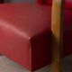 Pair of vintage 1950's armchairs in red leather, italian design