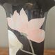 Vintage Yamaji vase in black porcelain with pastel flowers - Japan 1980s