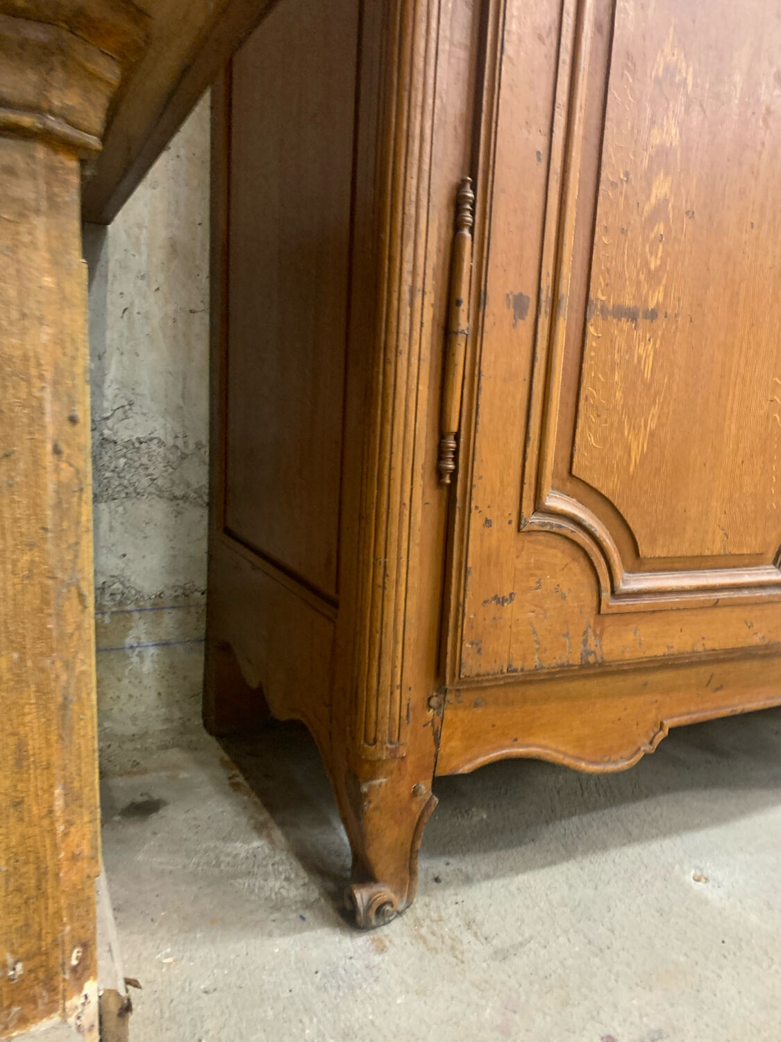 Old wardrobe, painted faux wood 19th century