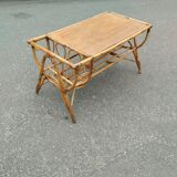 Vintage antique rattan coffee table