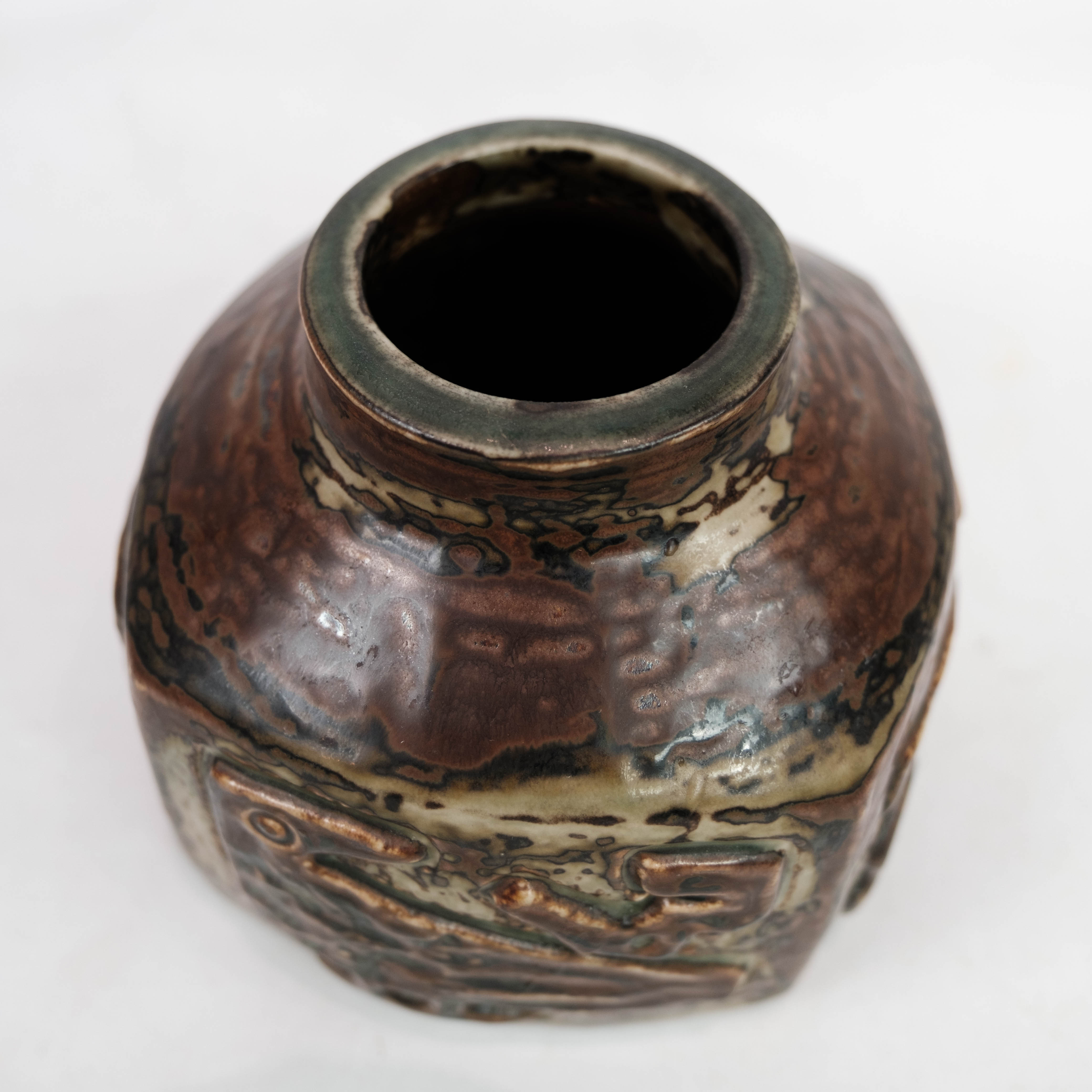 Stoneware vase in brown colours, no.: 21925, by Royal Copenhagen