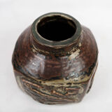 Stoneware vase in brown colours, no.: 21925, by Royal Copenhagen