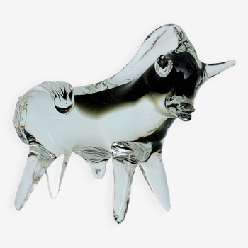 Vintage bull in murano glass