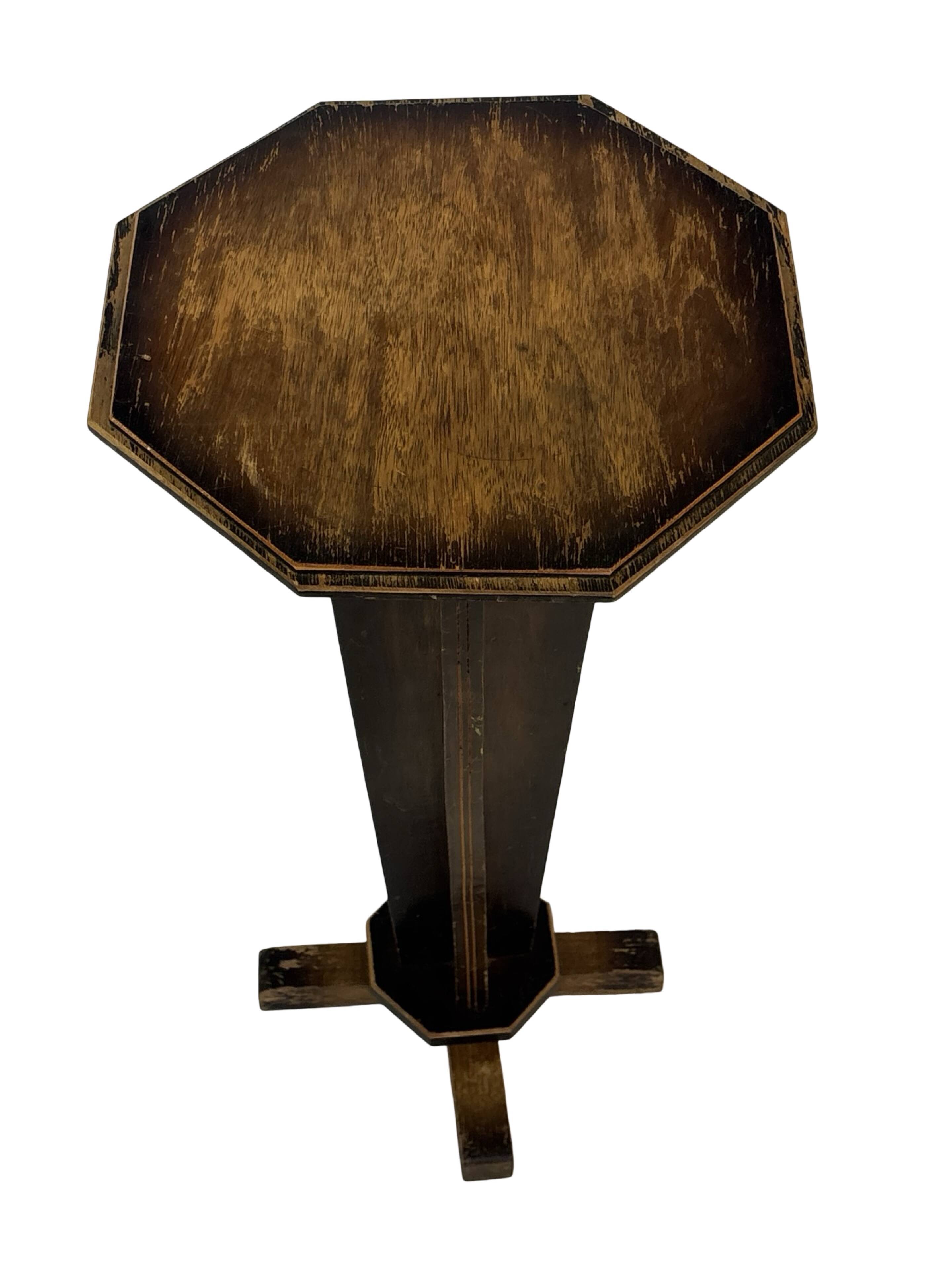 Art Deco side table plant table set of two design oak