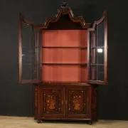 20th Century Inlaid Wood Dutch Display Cabinet, 1970