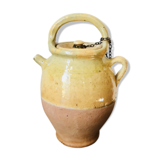 Gargoulette earthenware glazed, yellow