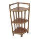 Étagère d'angle bambou et rotin vintage 1970