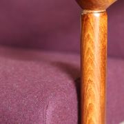 Oryginał wood armchair design by E. Homa 142 aubergine wool vintage chair modern