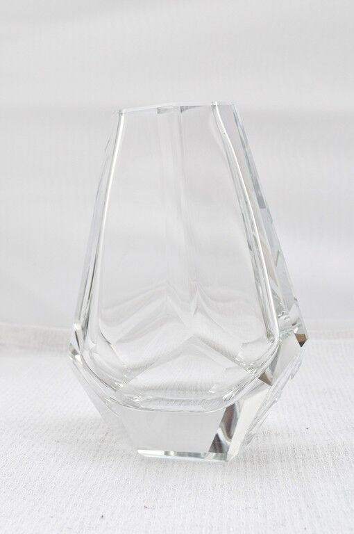 Multi-faceted glass vase