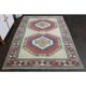 Vintage Turkish Oushak Handmade Wool Cotton Red Area Rug 150x218
