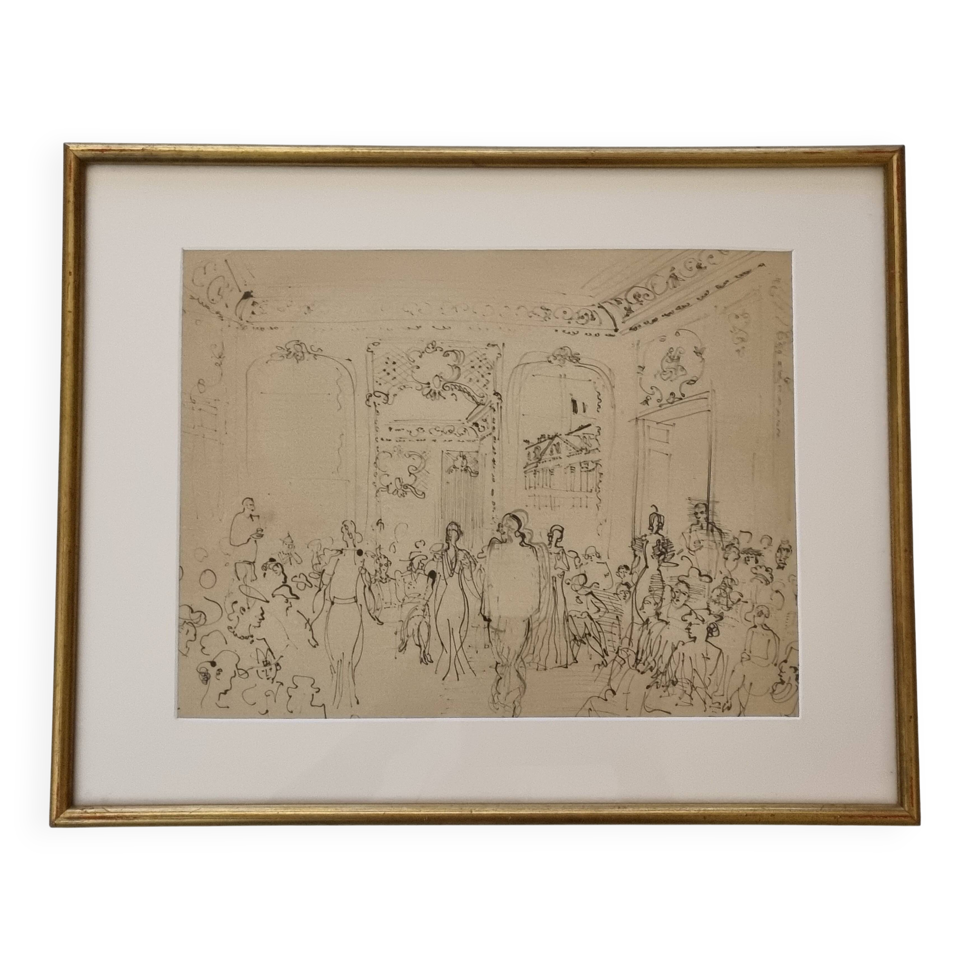 Photogravure after Raoul Dufy – "Chez Schiaparelli", 1937, 45 x 36 cm