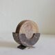 Set of 6 vintage stone/marble coasters and case