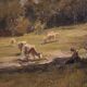Italian landscape painting signed Giuseppe Gheduzzi from the 20th century