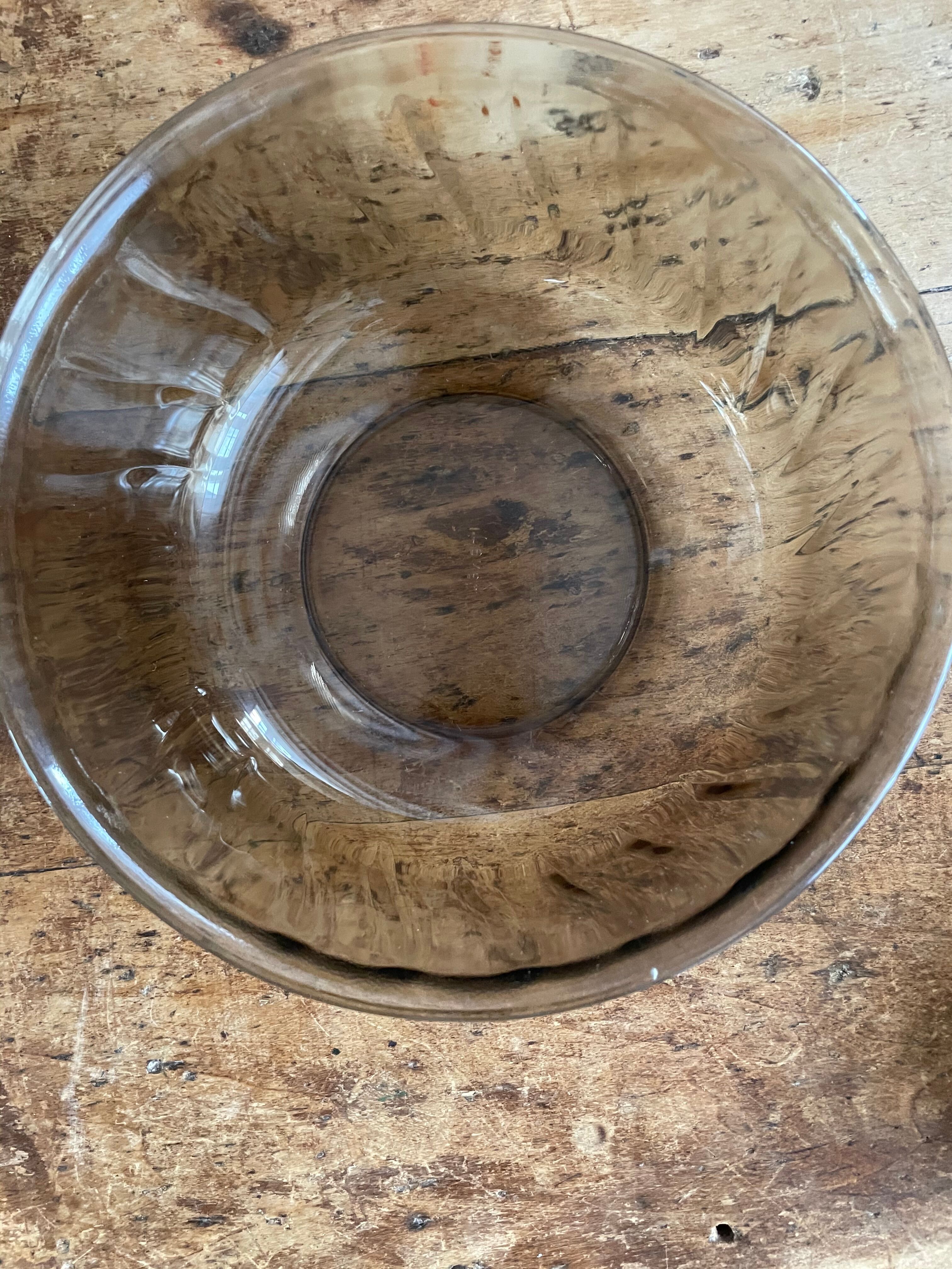 Set of 2 salad bowls vintage smoked glass Lever